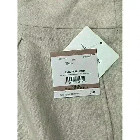 NEW! Anne Klein Women's 12 Linen-Blend High-Rise Crop Pants NWT $89 - Picture 3 of 3